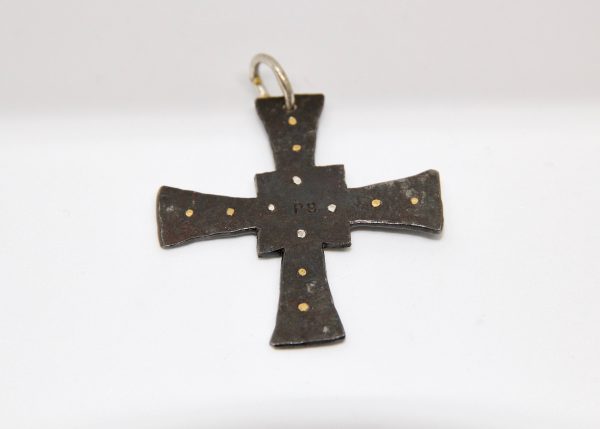 Steel and Gold Cross Pendant - Image 2