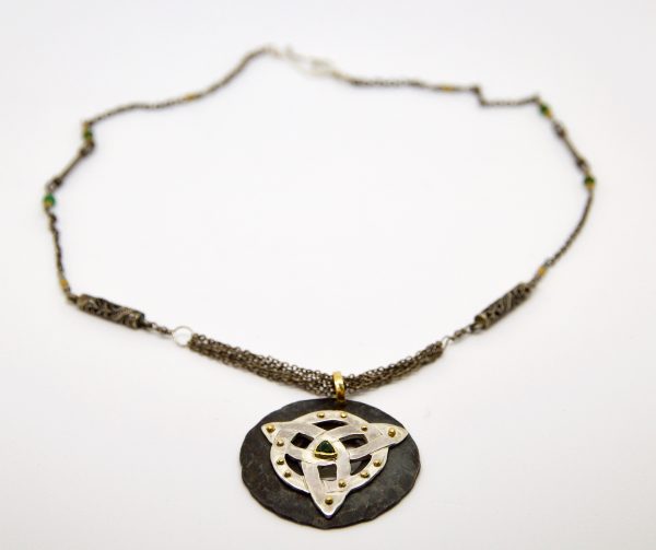 Silver Woven Pendant on Necklace - Image 3