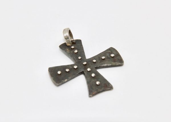 Iron and Silver Cross Pendant - Image 3