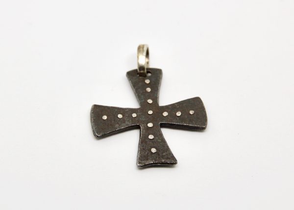 Iron and Silver Cross Pendant - Image 2
