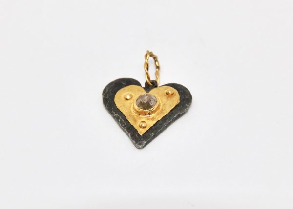 Gold and .25 CT Diamond Heart Pendant - Image 3