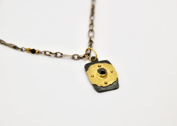 Black Diamond Pendant with Necklace