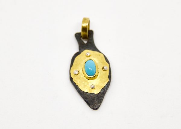 Gold and Turquoise Pendant