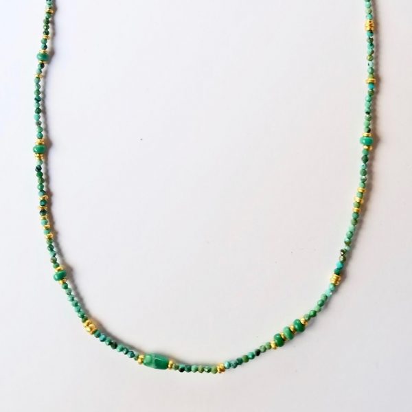 22K Gold and Turquoise Beaded Necklace